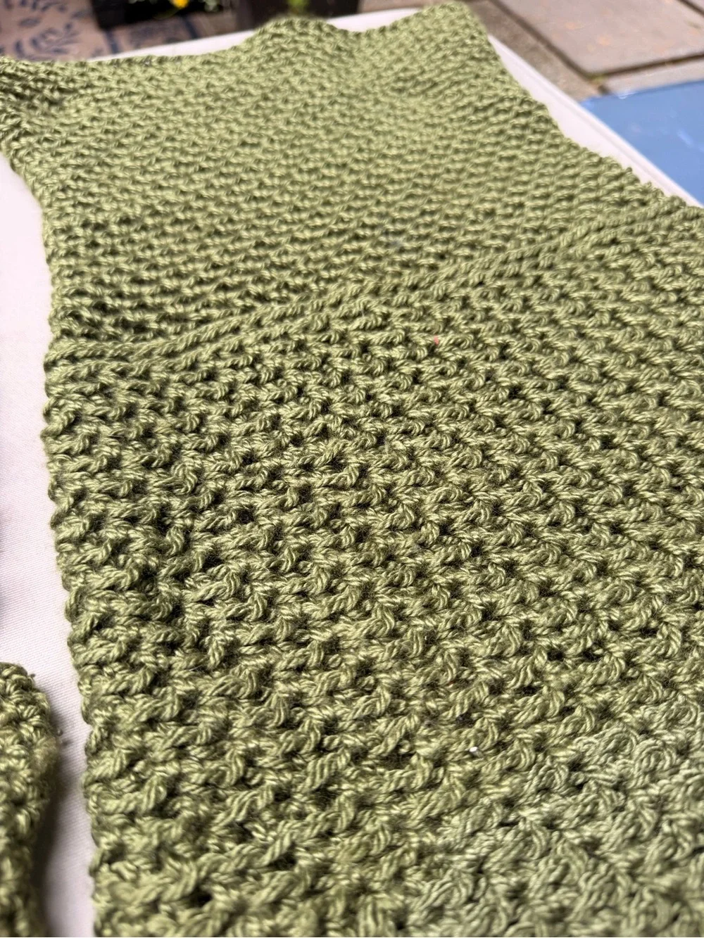 Handmade Olive green 3 Piece Knit Set
